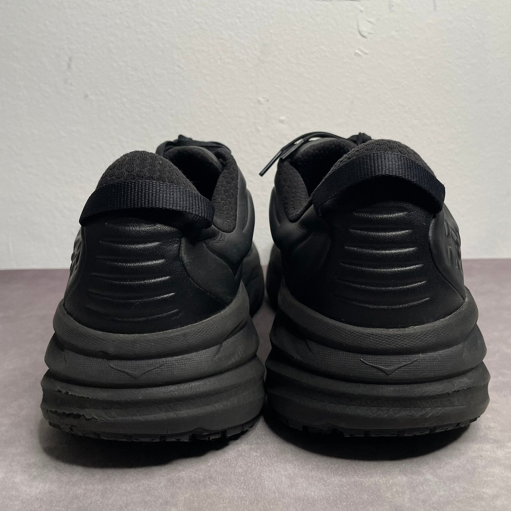 Hoka One One Bondi SR Slip Resistant Shoes Mens 15 Triple Black Leather Cushion - Picture 7 of 10